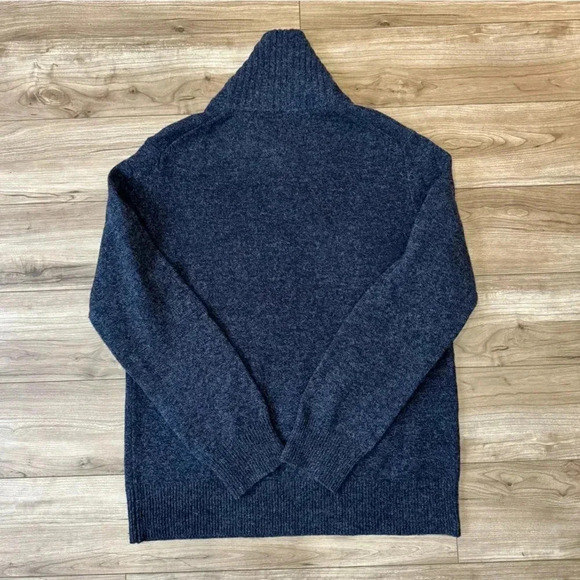 J. Crew Men's Lambswool Shawl-Collar
Pullover Sweater Marled Indigo Slim Large - Picture 10 of 11